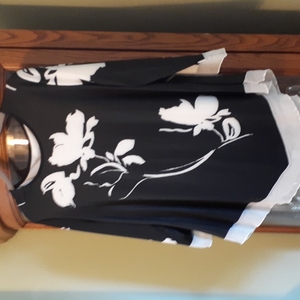 Black with white blouse